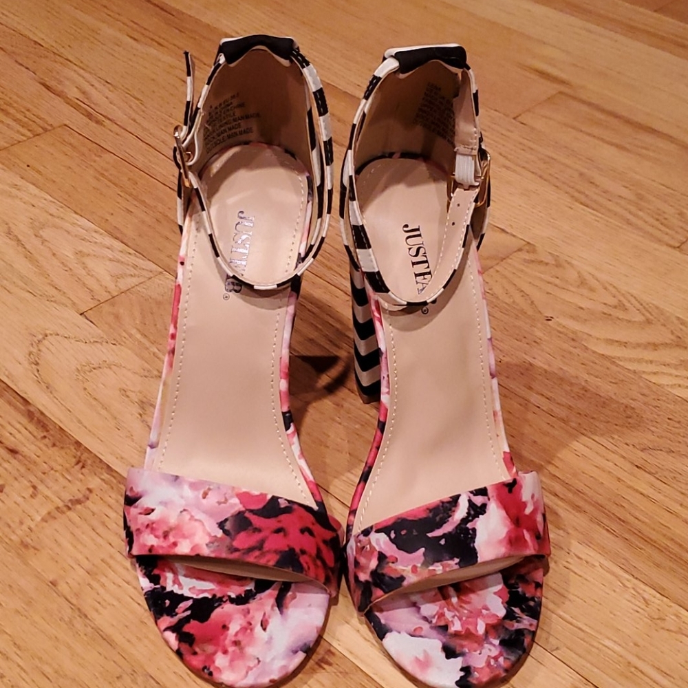 Floral Block Heels